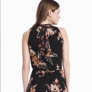 White House black market choker neck floral maxi